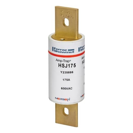 Mersen UL Class Fuse, J Class, HSJ Series, Very Fast-Acting, 175A, 600V AC, Non-Indicating HSJ175