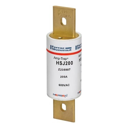 Mersen UL Class Fuse, J Class, HSJ Series, Very Fast-Acting, 200A, 600V AC, Non-Indicating HSJ200