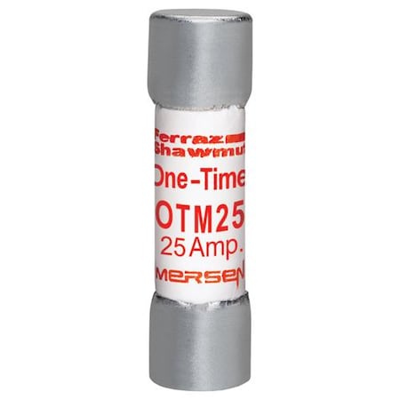 Mersen Midget Fuse, OTM Series, Fast-Acting, 25A, 250V AC, 10kA OTM25