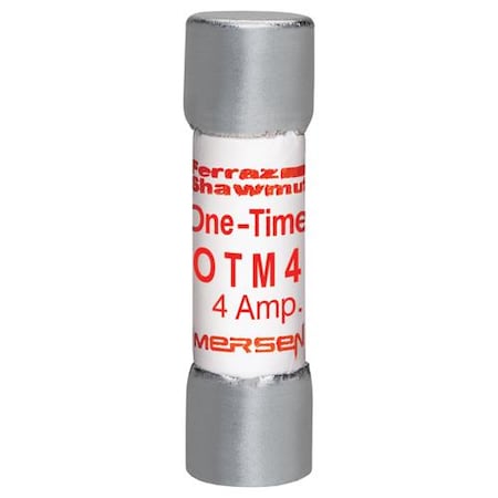 Mersen Midget Fuse, OTM Series, Fast-Acting, 4A, 250V AC, 10kA OTM4