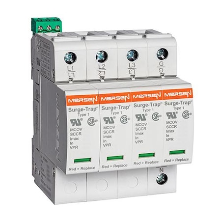 Mersen Surge Protection Device, 3 Phase, 120/208V AC, 4 Poles, 5 Wires STP208YN07M