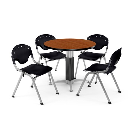 Ofm Break Room Table/Chair Set, 36" Rnd, Chrry PKG-BRK-021-0001