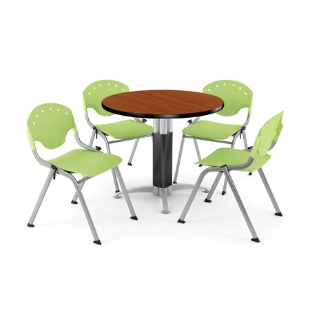 Ofm Break Room Table/Chair Set, 36" Rnd, Chrry PKG-BRK-021-0006