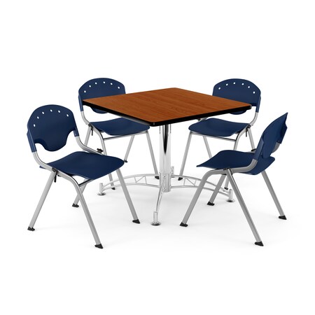 Ofm Break Room Table/Chair Set, 36" sq., Chrry PKG-BRK-05-0005
