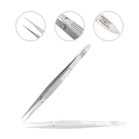 Scientific Labwares Straight Medium Point Forceps With Guide SWZR-046