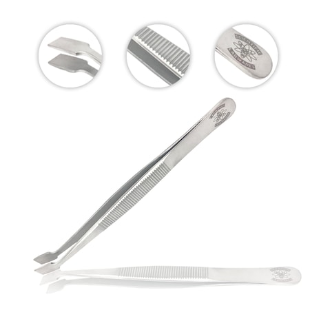 Scientific Labwares Offset Flat-Tip Forceps SWZR-034