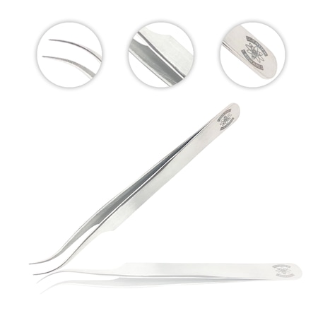 Scientific Labwares Curved Very Fine Precision Tip Forceps SWZR-035