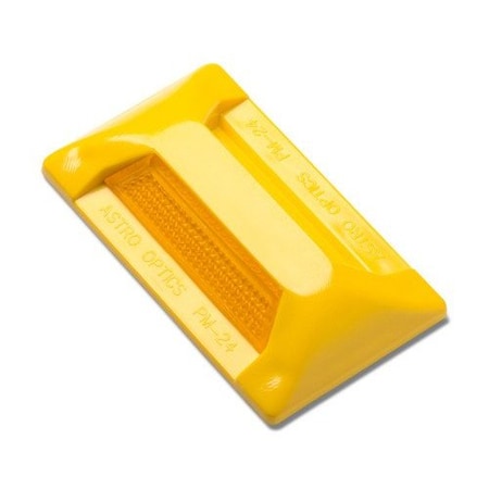 Astro Optics Pavement Marker, Single, PM-241, Amber, 4 in Length, 2.3 in Width, 11/16 in Height, Amber PM-241A