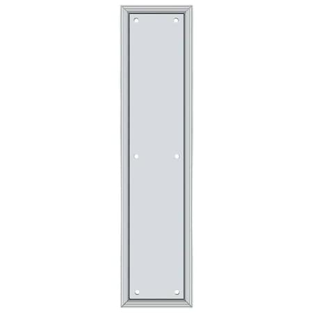 Deltana Framed Push Plate, Heavy Duty, 3-1/2" X 15" Bright Chrome PP2280U26