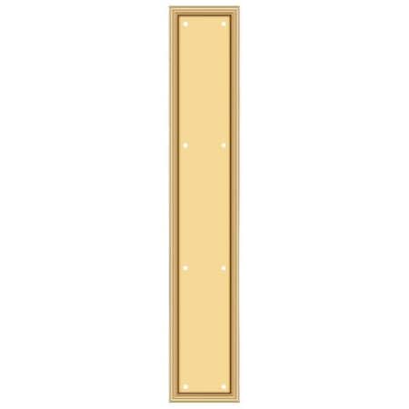 Deltana Framed Push Plate, Heavy Duty, 3-1/2" X 20" Lifetime Brass PP2281CR003