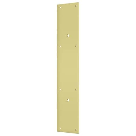Deltana Push Plate 20" For 10" Door Pull Bright Brass PPH3520U3