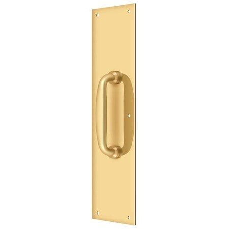 Deltana Push Plate With Handle 3-1/2" X 15 " - Handle 5 1/2" Lifetime Brass PPH55CR003