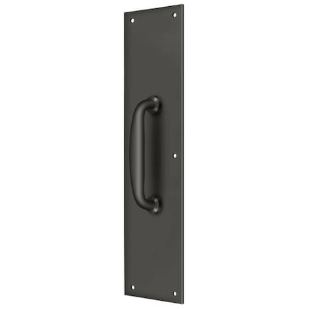Deltana Push Plate With Handle 3-1/2" X 15 " - Handle 5 1/2" Orb PPH55U10B