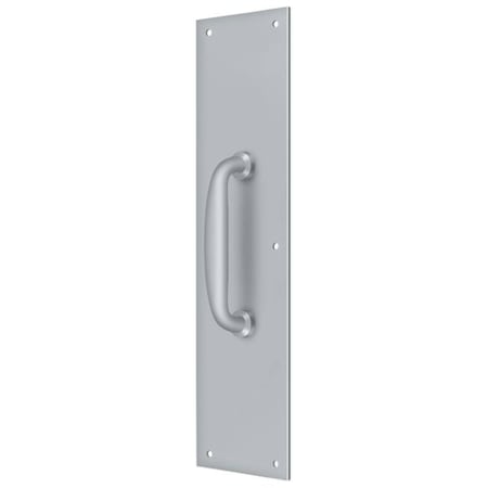 Deltana Push Plate With Handle 3-1/2" X 15 " - Handle 5 1/2" Satin Chrome PPH55U26D