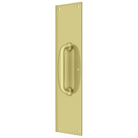 DELTANA Push Plate With Handle 3-1/2" X 15 " - Handle 5 1/2" Bright Brass PPH55U3