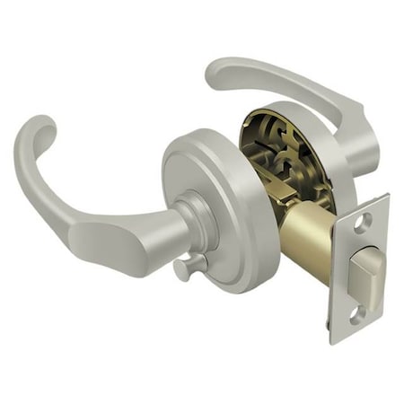 Deltana Right Hand Chapelton Lever Privacy, Universal Handing Satin Nickel PRCLR2U15RH