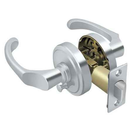Deltana Right Hand Chapelton Lever Privacy, Universal Handing Bright Chrome PRCLR2U26RH