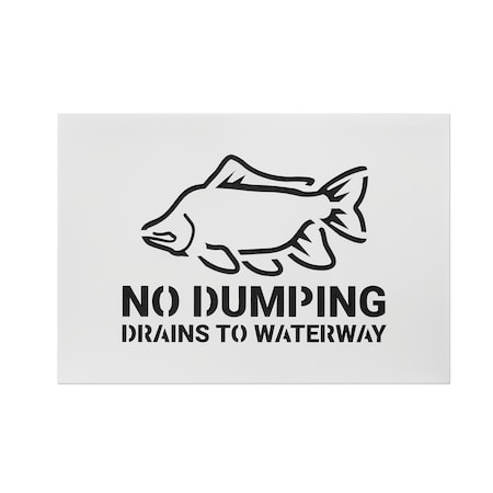 Pig Storm Drain Stencil, Message, Various Font, Polyethylene, White, 3 Pieces SGN8208