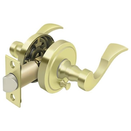 Deltana Lacovia Lever Privacy, Left Hand Bright Brass PRLLR2U3LH