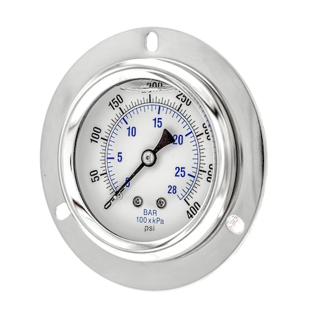 Pic Gauges 2 1/2 in Dial, 1/4 in NPT Male Center Back Location, Stainless Steel Case Material PRO-204L-254I