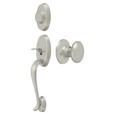 Deltana Riversdale Handleset With Round Knob Dummy Satin Nickel PRRHDRKU15
