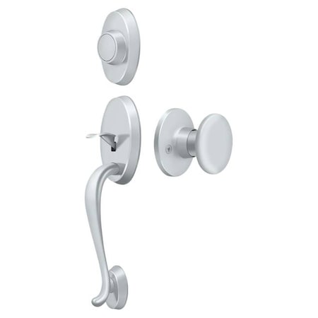 Deltana Riversdale Handleset With Round Knob Dummy Bright Chrome PRRHDRKU26