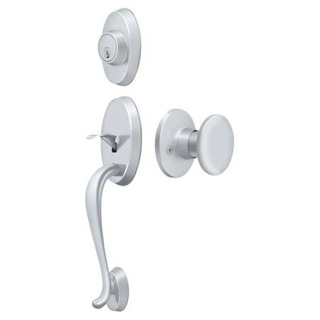 Deltana Riversdale Handleset With Round Knob Entry Bright Chrome PRRHRKU26