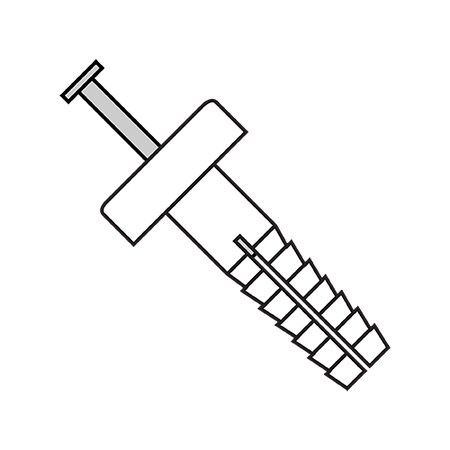 Zoro Select 1/4X1 1/2 PLASTC DR RIVET ST PIN WH ZINC 141500PRSWH