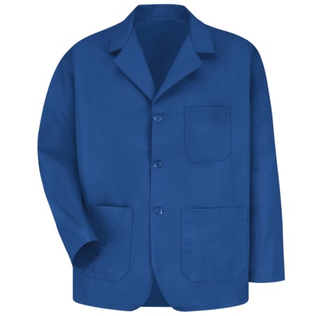 Red Kap Men's Mens Royal Blue Office Coat 80/20, Cotton/Polyester, Buttons, Blue, L KP10RB RG L