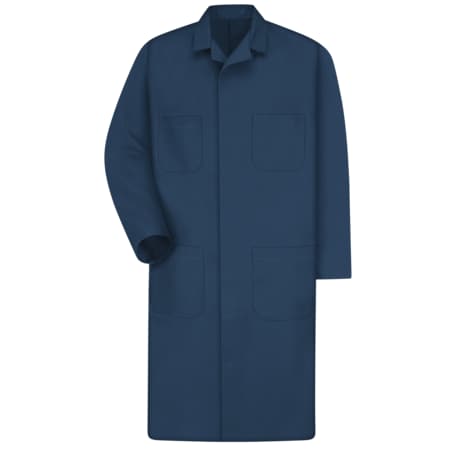 Red Kap Unisex Mens Navy Shop Coat 65/35 Twill, Cotton/Polyester, Snap, Navy, M KT30NV RG 40