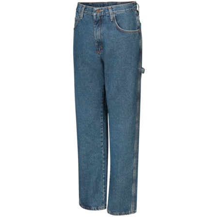 Red Kap Men's Mens Dungaree Jean, 33 in, Stonewash, Cotton PD80SW 33 32
