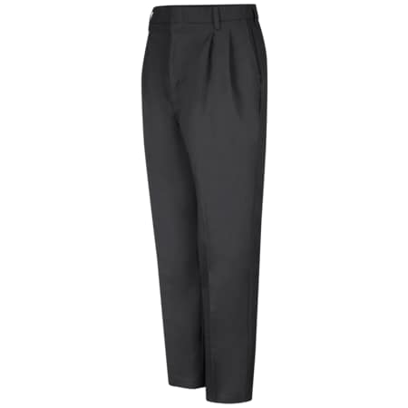 Red Kap Men's Men's Pleated Twill Pant, 35 in, Black, 64% Polyester/35% Cotton PT38BK 35 34