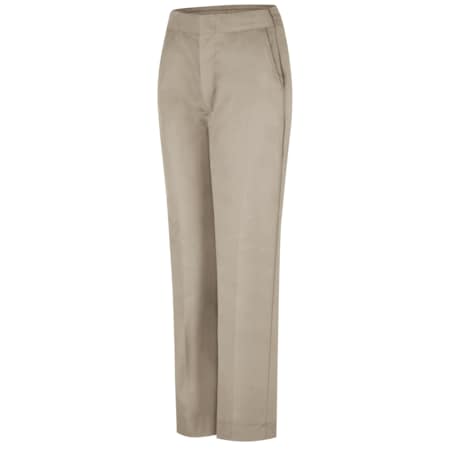 Red Kap Women's Women's Half Elastic Pant, 12, Tan, Cotton/Polyester PT59TN 12 28