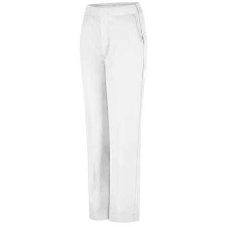 Red Kap Women's Women's Half Elastic Pant, 16, White, Cotton/Polyester PT59WH 16 32