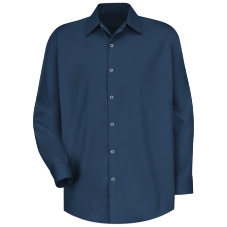 Red Kap Men's Long Sleeve Dress Shirt, Cotton, Snap, 0 Pocket(s), Navy, L SC16NV RG L