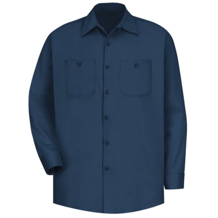 Red Kap Men's Long Sleeve Work Shirt, Cotton, Button Fronts, 2 Pocket(s), Navy, 5XL SC30NV LN 5XL