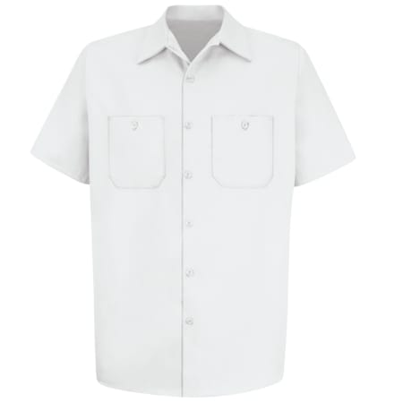 Red Kap Men's Short Sleeve Work Shirt, Cotton, Button Fronts, 2 Pocket(s), White, 2XL SC40WH SS XXL