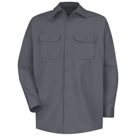 Red Kap Men's Long Sleeve Heavyweight Shirt, Cotton, Button Fronts, 2 Pocket(s), Charcoal, 2XL SC70CH RG XXL