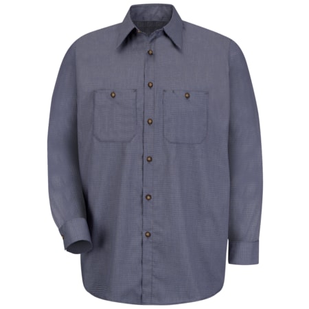 Red Kap Men's Long Sleeve Uniform Shirt, 65% Polyester/35% Cotton, Button Fronts, 2 Pocket(s), L SP10EX LN L