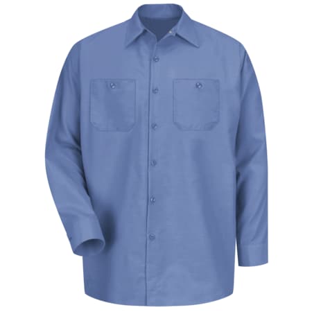 Red Kap Men's Long Sleeve Industrial Work Shirt, Cotton/Polyester, Button Fronts, 2 Pocket(s), Petrol Blue SP14MB LN 3XL