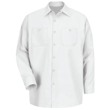 Red Kap Men's Long Sleeve Poplin Work Shirt, Cotton/Polyester, Button Fronts, 2 Pocket(s), White, 4XL SP14WH LN 4XL