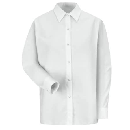 Red Kap Women's Long Sleeve Work Shirt, Cotton/Polyester, Snap, 0 Pocket(s), White, XL SP15WH RG XL