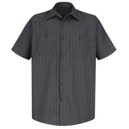Red Kap Mns Ss Ch. Gray W/Bl/Wh/Strip Work, 3XL SP20GI SS 3XL