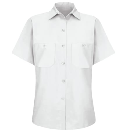 Red Kap Women's Short Sleeve Work Shirt, Cotton/Polyester, Button Fronts, 2 Pocket(s), White, 2XL SP23WH SS XXL