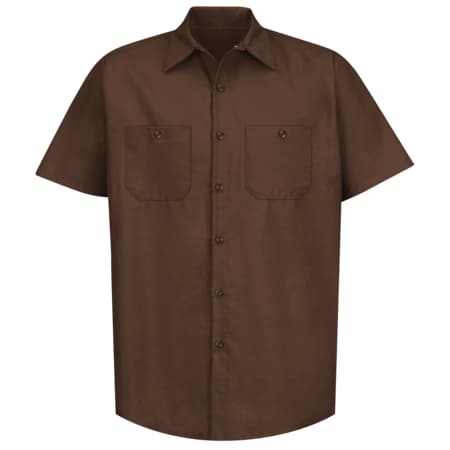 Red Kap Mens Ss Choc Brwn Poplin Work Shirt, XXL SP24CB SS XXL