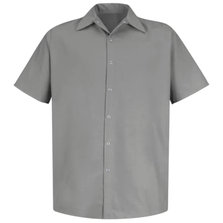 Red Kap Mens Ss Lt Gray Work Shirt No Pkts, L SP26LA SS L
