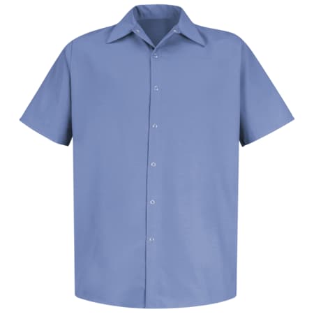 RED KAP Mens Ss Lt Blue Work Shirt No Pkts, M SP26LB SS M