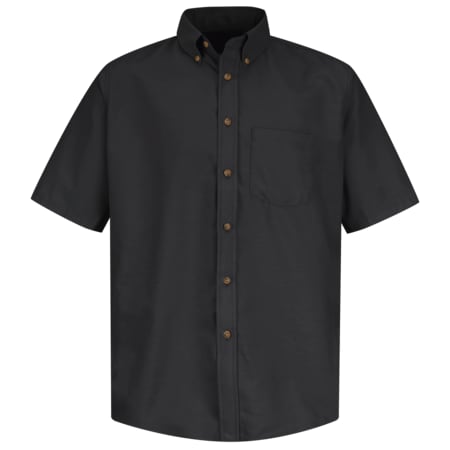 Red Kap Mns Ss Button Down Poplin Shirt, Bk, L SP80BK SS L