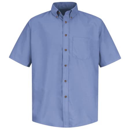Red Kap Men's Mns Ss Button Down Poplin Shirt, Lb, 3XL, Cotton/Polyester, Button Fronts, 1 Pocket(s), 3XL SP80LB SS 3XL