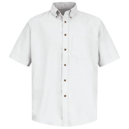 Red Kap Men's Mns Ss Button Down Poplin Shirt, Wh, XL, Cotton/Polyester, Button Fronts, 1 Pocket(s), White SP80WH SS XL